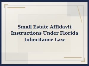 Florida Small Estate Affidavit Filing Instructions